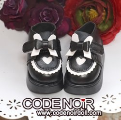 CMS000215 Black Heart Platform Loafers