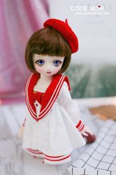 CYD000055 White x Red Sailor Dress YoSD Ver.