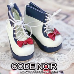CLS000171 Navy/White Lolita Ankle Boots