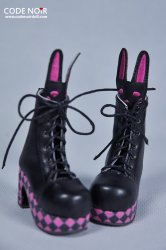 CMS000071 Black x Pink Rabbit Boots