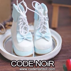 CMS000184 Blue/White Lolita Ankle Boots