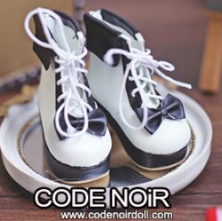 CMS000183 Black/White Lolita Ankle Boots