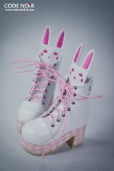CMS000062 White x Pink Rabbit Boots
