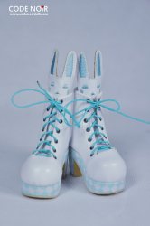 CMS000070 White x Mint Rabbit Boots