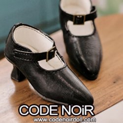 CMS000148 Black Pointy Buckle Shoes