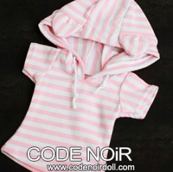 COB000041 Pink & White Striped Hoodie
