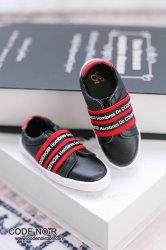 CBS000040 Black Casual Shoes (Red Strap)
