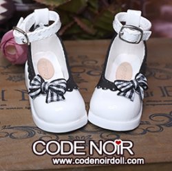 CMS000221 White Checkered Ribbon