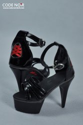 CLS000126 Black x Red Crisscross Stiletto (High Heel)