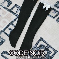 CAC000072 White Ribbon/Black Socks for 1/3, 1/4 dolls