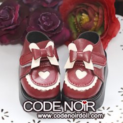 CMS000218 Burgundy Heart Platform Loafers