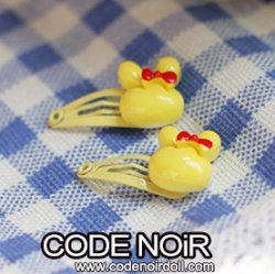 CAC000102 Yellow Rabbit Hair Clips (Free Size)