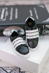 CBS000038 Black Casual Shoes (White Strap)