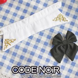 CAC000106 White Detachable Collar & Black Bow For 1/3 Dolls