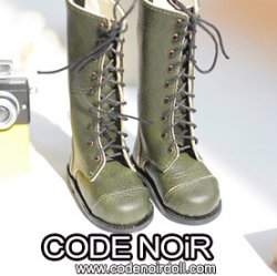 CMS000203 Army Green Leather Boots
