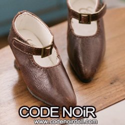 CMS000149 Brown Pointy Buckle Shoes