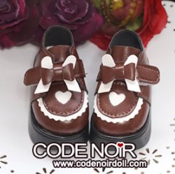 CMS000219 Brown Heart Platform Loafers