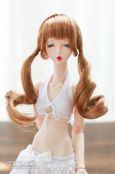 CYW000081 Brown Curly Twintails (Mohair)